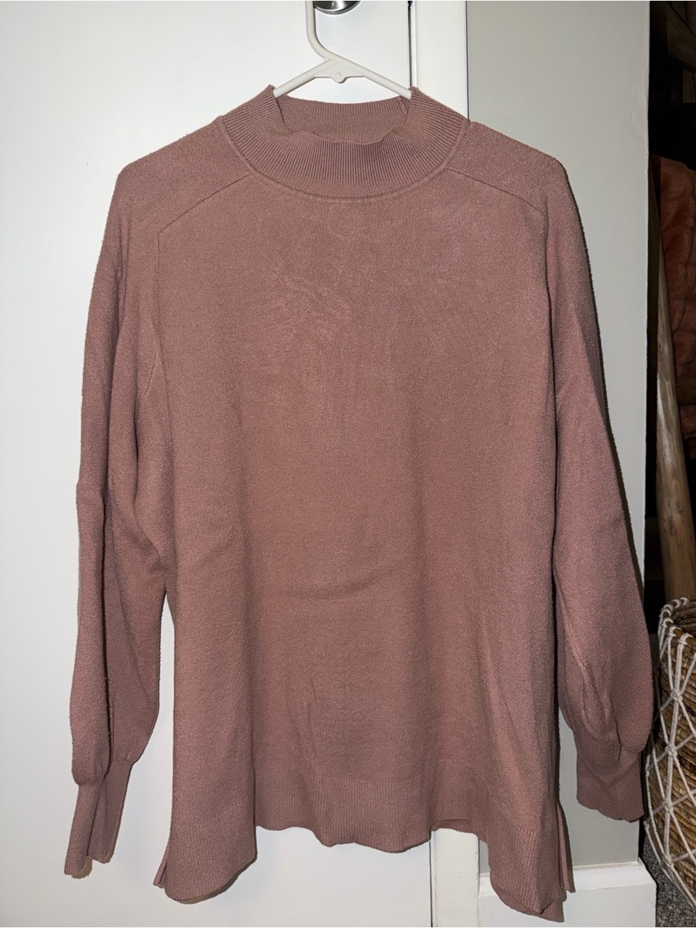 Anthropologie Dusty Rose Mock Neck Sweater